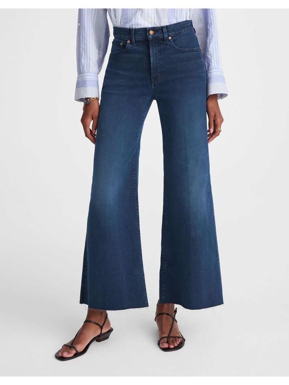 NWT Madewell Tall Flared Wide-Leg Crop‎ Jeans - Size 31 Tall - MSRP $148